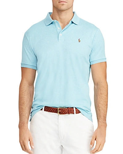 Shop Polo Ralph Lauren Custom Slim Fit Mesh Short Sleeve Polo Shirt In Sea Blue