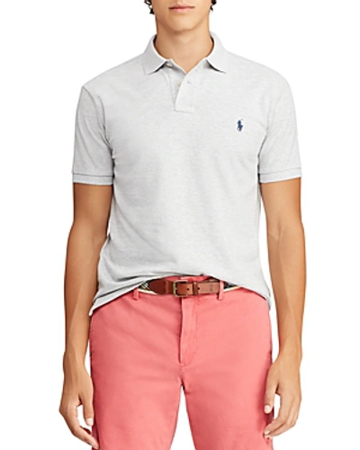 Shop Polo Ralph Lauren Custom Slim Fit Mesh Short Sleeve Polo Shirt In Gray