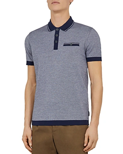 Shop Ted Baker Troop Ribstart Regular Fit Polo In Navy