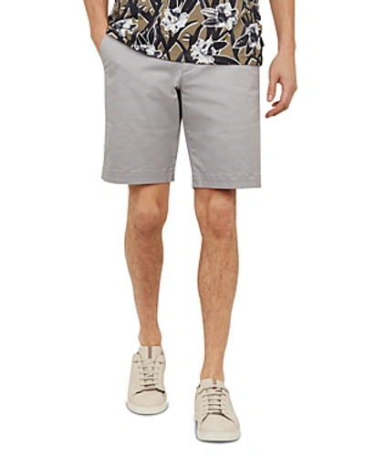 Shop Ted Baker Selshor Slim Fit Chino Shorts In Light Gray