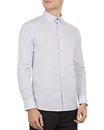 Shop Ted Baker Notlong Geo Spot Dobby Slim Fit Shirt In White