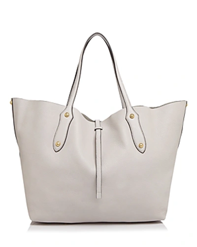 Shop Annabel Ingall Isabella Large Leather Tote In Smoke Gray/silver