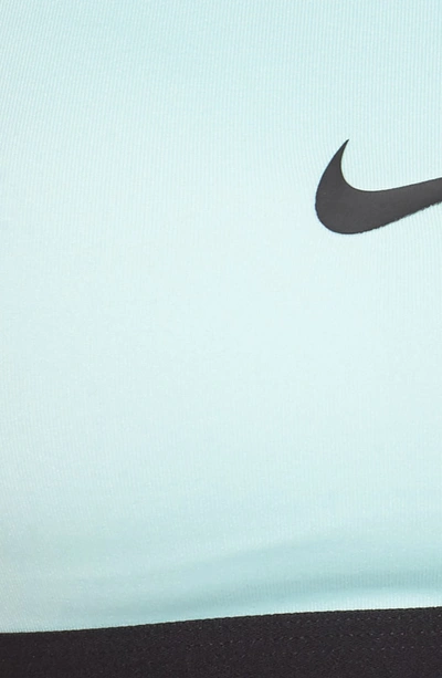 Shop Nike 'pro Classic' Dri-fit Padded Sports Bra In Teal Tint/ Black/ Black