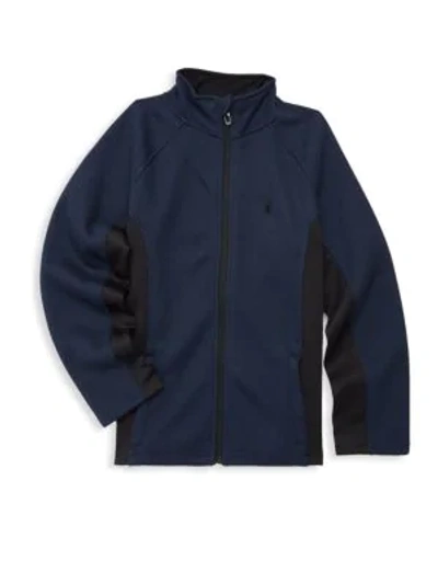 Shop Spyder Boy's Raglan-sleeve Jacket In Navy