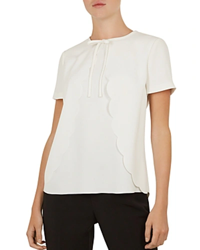 Shop Ted Baker Tianer Scalloped Top In Ivory