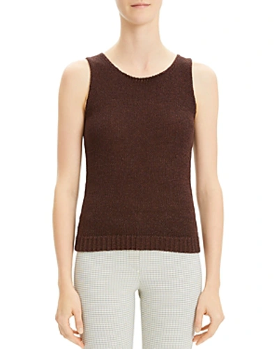 Shop Theory Sleeveless Knit Top In Dark Brown
