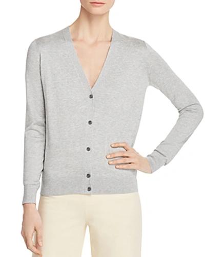 Shop Theory V-neck Cardigan In Light Heather Gray