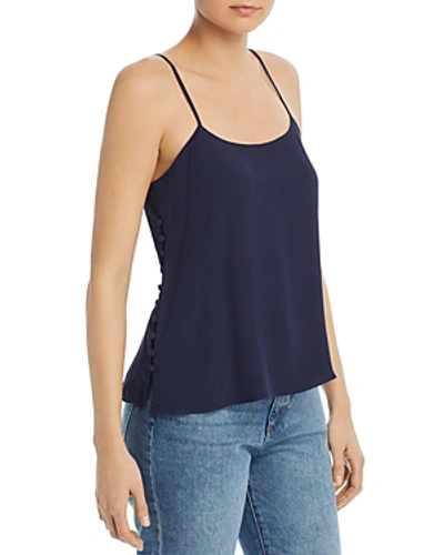 Shop Joie Abdi Side-button Crepe Camisole Top In Midnight