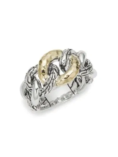 Shop John Hardy Classic Chain 18k Yellow Gold & Sterling Silver Link Ring