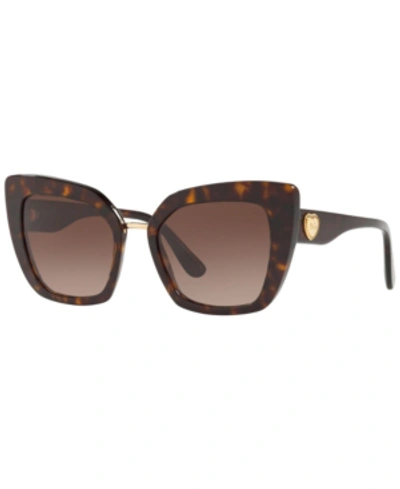 Shop Dolce & Gabbana Sunglasses, Dg4359 52 In Havana/brown Gradient