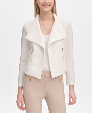 calvin klein open front moto jacket
