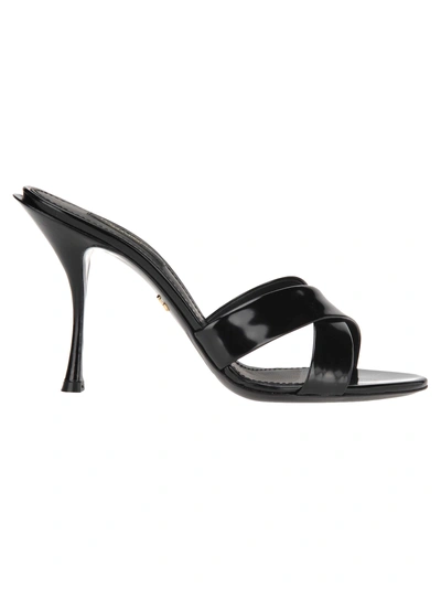 Shop Dolce & Gabbana Calfskin Mules In Black