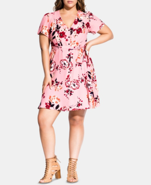city chic pink floral dress
