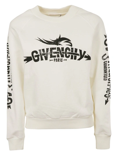 Shop Givenchy Logo Print Sweatshirt In Ecru