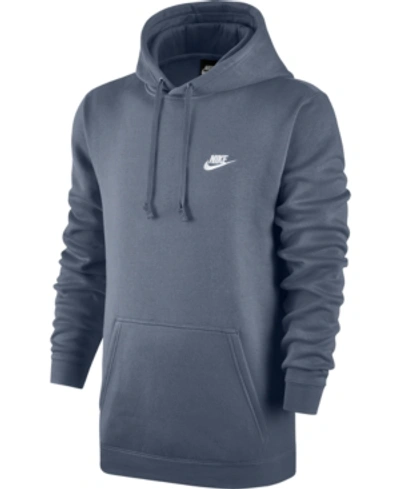 Shop Nike Men's Pullover Fleece Hoodie In Armory Blue