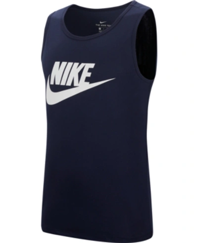 Shop Nike Men's Sportswear Logo Tank Top In Obsid/wht