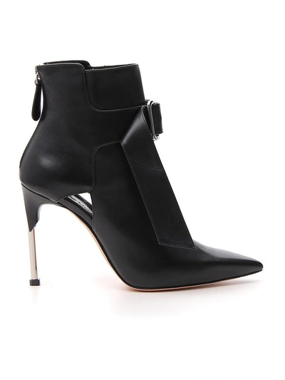 Shop Alexander Mcqueen Front Buckle Ankle Boots In Black