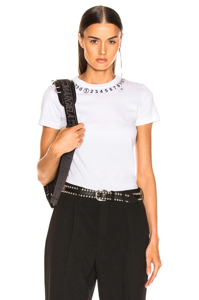 Shop Maison Margiela Number Top In Optic White