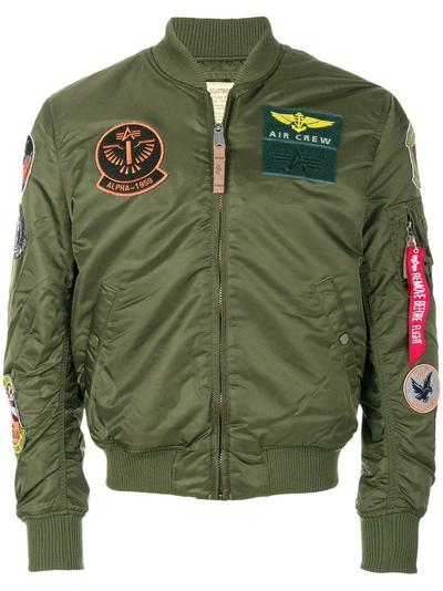 Alpha Industries Multiple Patches Bomber Jacket In Green | ModeSens