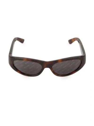 Shop Balenciaga 59mm Rectangular Sunglasses In Brown