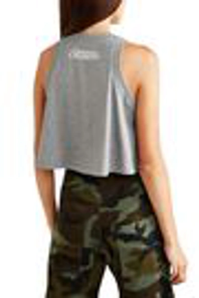 Shop Opening Ceremony Woman Torch Cropped Printed Cotton-jersey Tank Gray