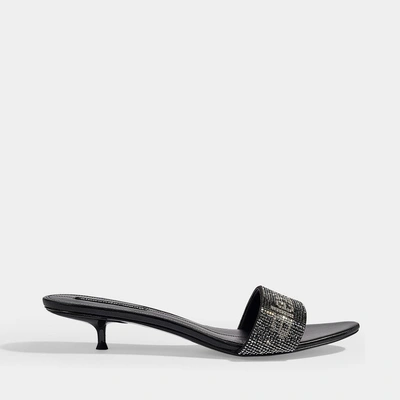 Shop Alexander Wang Jo Mules In Black Leather With Strass Logo