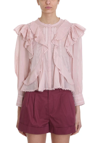 Isabel Marant Étoile Alea Pink Cotton Blouse In Rose-pink | ModeSens