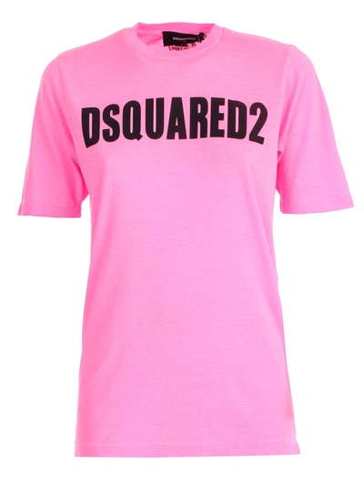 Shop Dsquared2 Printed Logo T-shirt In Pink