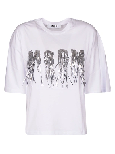 Shop Msgm Logo Embellished T-shirt