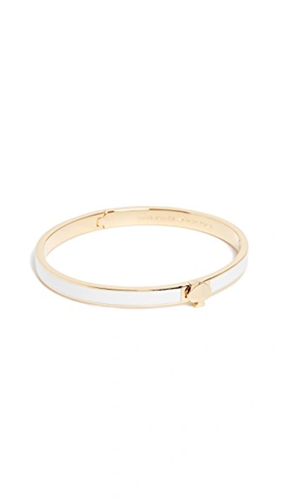 Shop Kate Spade Heritage Spade Thin Enamel Bangle Bracelet In White