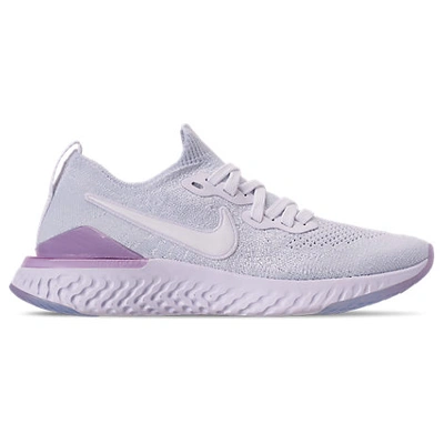 Shop Nike Women's Epic React Flyknit 2 Running Shoes In White/white/pink Foam