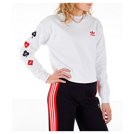 Adidas Originals Adidas Women's Originals V-day Crew Sweatshirt In White  Size Large 100% Cotton | ModeSens