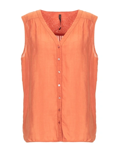 Shop Manila Grace Solid Color Shirts & Blouses In Orange