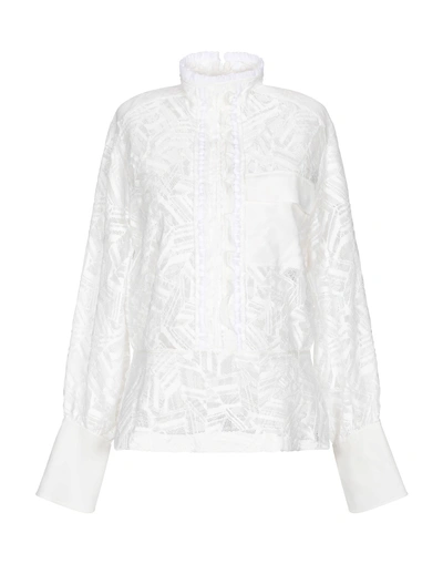 Shop Chloé Woman Top Ivory Size 8 Cotton, Polyamide In White