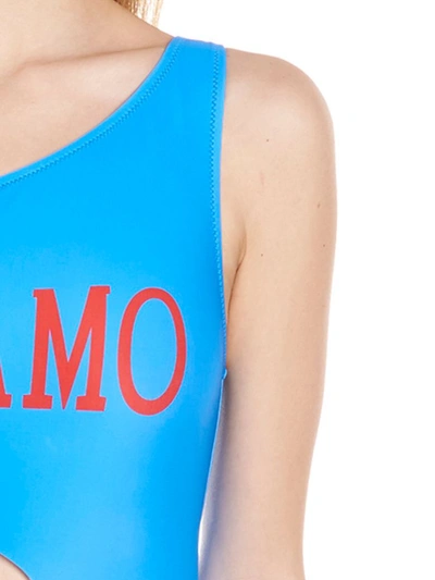 Shop Alberta Ferretti Ti Amo Swimsuit In Light Blue