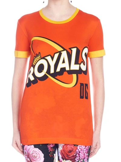 Shop Dolce & Gabbana Royals T-shirt In Orange
