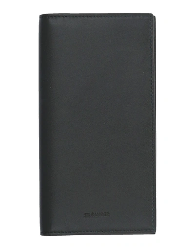 Shop Jil Sander Checkbook Holder In Lead