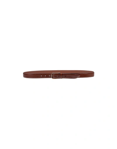 Shop Brunello Cucinelli Leather Belt In Dark Brown