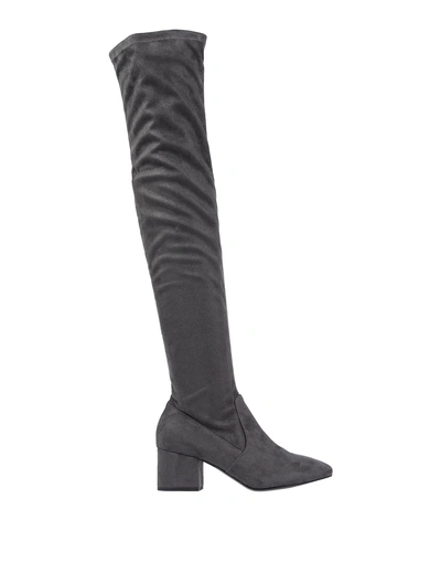 Shop Pinko Woman Boot Lead Size 8 Textile Fibers In Grey