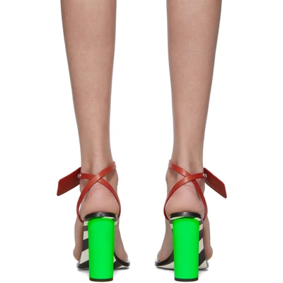Shop Off-white Green & Transparent Zip-tie Capri Heeled Sandals