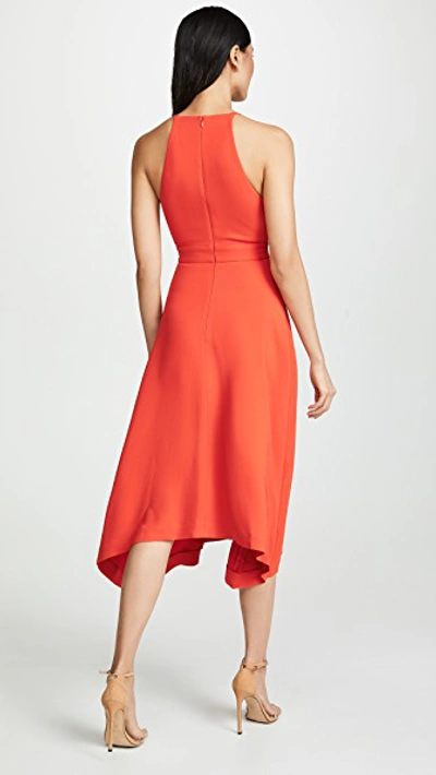 Shop Dion Lee Suspended Loop Dress In Vermillion