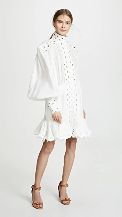 Shop Zimmermann Ninety-six Wave Dress In Ivory