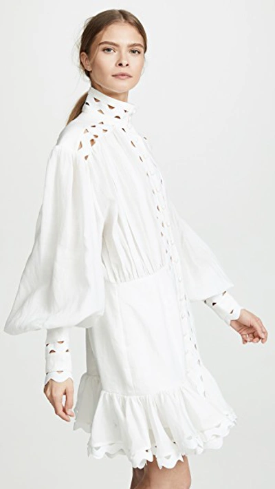 Shop Zimmermann Ninety-six Wave Dress In Ivory