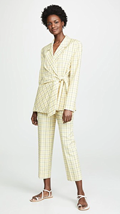 Shop Tibi Wrap Jacket In Yellow Multi