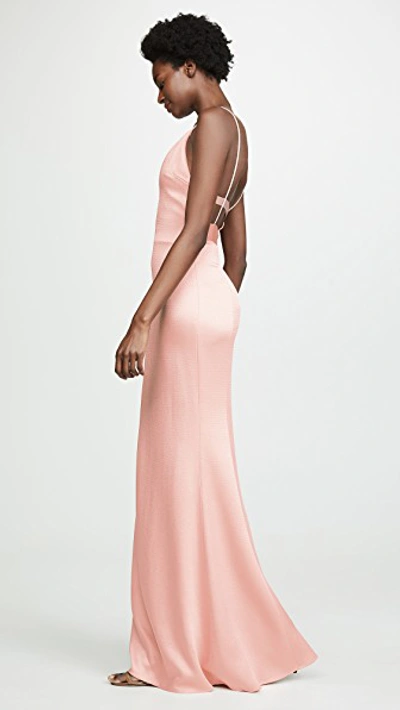 Shop Cushnie Plunging Sleeveless Gown In Pink Sand