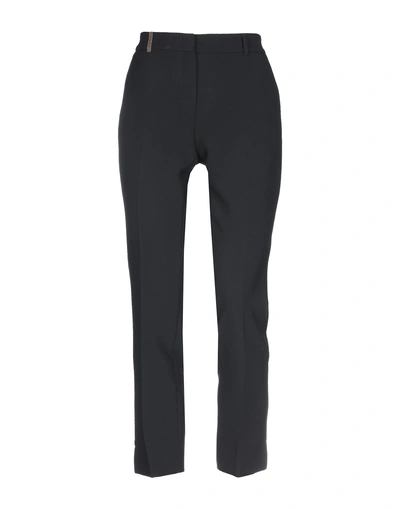 Shop Peserico Woman Pants Black Size 2 Polyester, Viscose, Cotton, Elastane