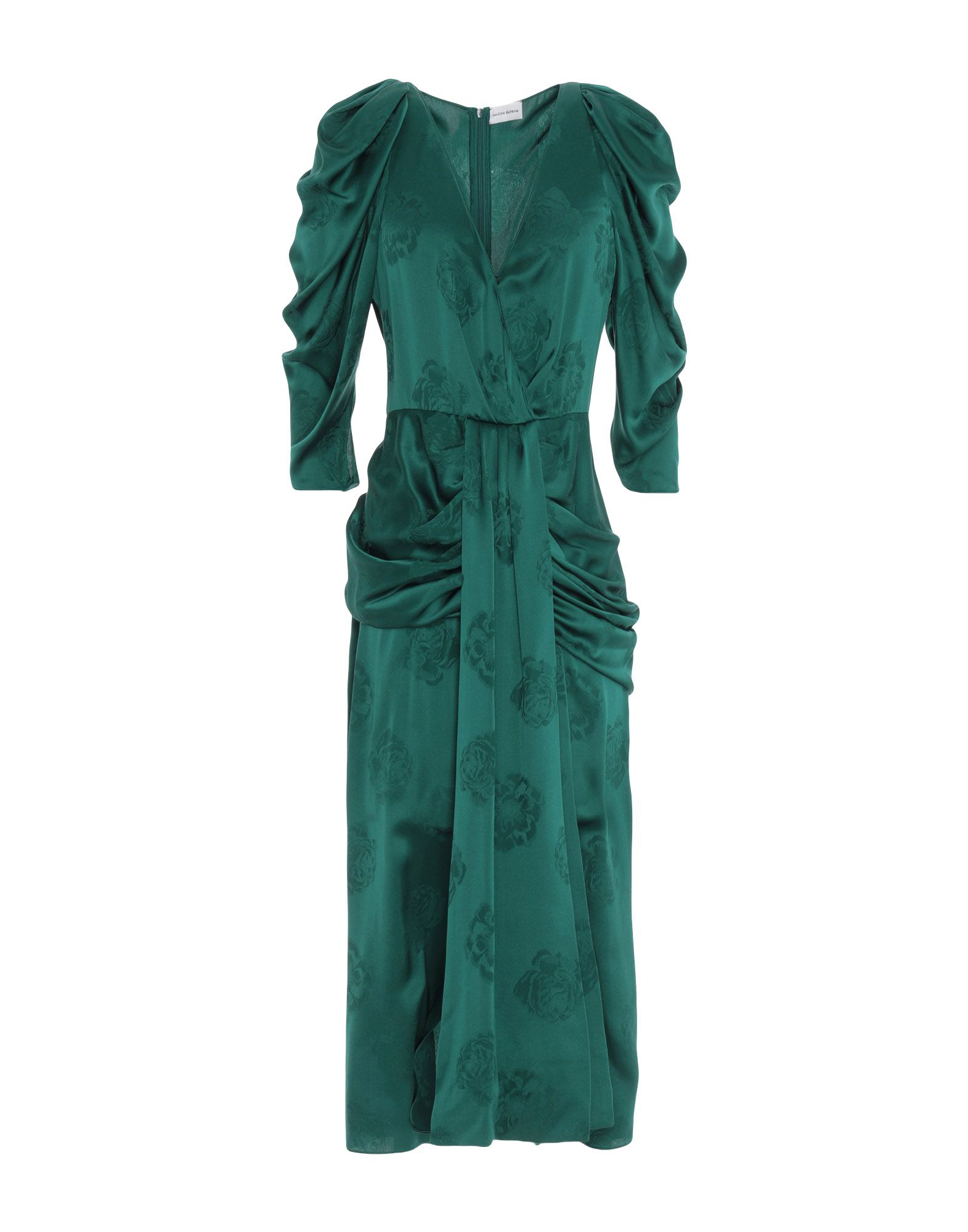 emerald green long sleeve midi dress