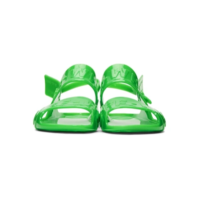 Shop Off-white Green Zip-tie Jelly Sandals