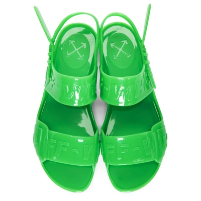 OFF-WHITE 绿色束线带吊牌果冻凉鞋