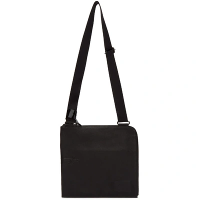 Shop Yohji Yamamoto Black Logo Messenger Bag